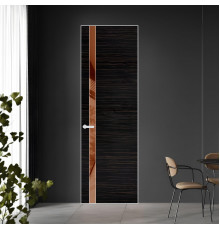 18 VE-H натуральный шпон Espresso 1042S профиль Вайт вставка Коричневая нуга лак ProfilDoors Orange