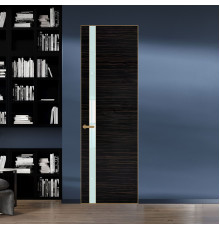 18 VE-H натуральный шпон Espresso 1042S профиль Золото вставка Белый лак ProfilDoors Orange