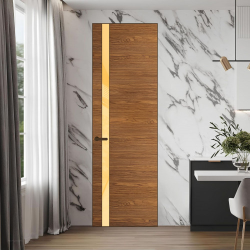 18 VE-H натуральный шпон Espresso 35M профиль Деорэ вставка Кремовый лак ProfilDoors Orange