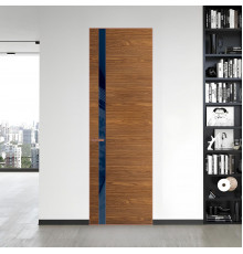 18 VE-H натуральный шпон Espresso 35M профиль Медь вставка Темно-синий лак ProfilDoors Orange