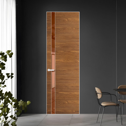 18 VE-H натуральный шпон Espresso 35M профиль Вайт вставка Зеркало Bronza ProfilDoors Orange