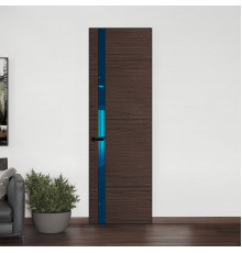 18 VE-H натуральный шпон Espresso 360M профиль Черный матовый вставка Зеркало Blue ProfilDoors Orange