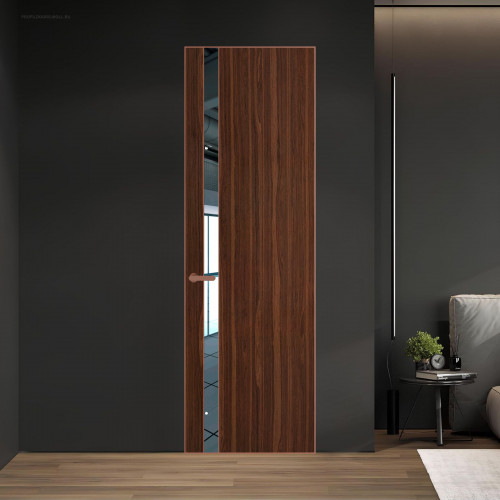18 VE-V натуральный шпон Albero 1294M профиль Медь вставка Зеркало ProfilDoors Orange