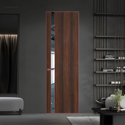 18 VE-V натуральный шпон Albero 1398S профиль Красный антрацит вставка Зеркало ProfilDoors Orange