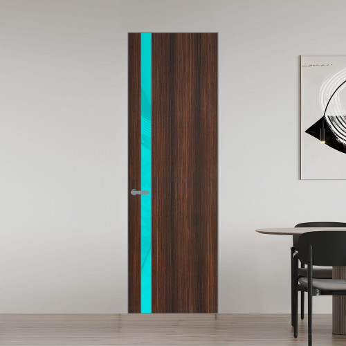 18 VE-V натуральный шпон Albero 1398S профиль Серебро вставка Мята лак ProfilDoors Orange