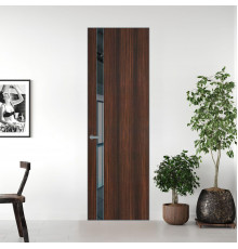18 VE-V натуральный шпон Albero 1398S профиль Серебро вставка Зеркало Grey ProfilDoors Orange