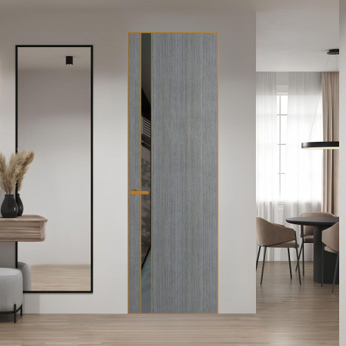 18 VE-V натуральный шпон Bianche Notti 01Q профиль Бронза вставка Графит лак ProfilDoors Orange
