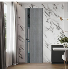18 VE-V натуральный шпон Bianche Notti 01Q профиль Черный матовый вставка Зеркало Grey ProfilDoors Orange