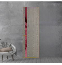 18 VE-V натуральный шпон Bianche Notti 08S профиль Бронза вставка Бордовый лак ProfilDoors Orange