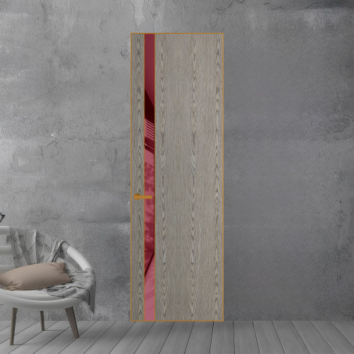 18 VE-V натуральный шпон Bianche Notti 08S профиль Бронза вставка Бордовый лак ProfilDoors Orange