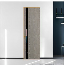 18 VE-V натуральный шпон Bianche Notti 08S профиль Бронза вставка Черный лак ProfilDoors Orange
