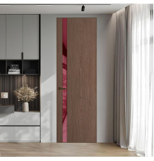 18 VE-V натуральный шпон Bianche Notti 822M профиль Деорэ вставка Бордовый лак ProfilDoors Orange