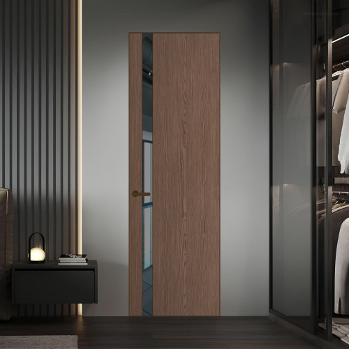 18 VE-V натуральный шпон Bianche Notti 822M профиль Деорэ вставка Зеркало Grey ProfilDoors Orange