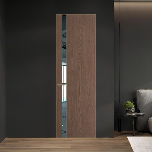 18 VE-V натуральный шпон Bianche Notti 822M профиль Шампань вставка Зеркало ProfilDoors Orange