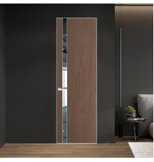 18 VE-V натуральный шпон Bianche Notti 822M профиль Вайт вставка Зеркало ProfilDoors Orange