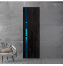 18 VE-V натуральный шпон Espresso 1042S профиль Черный муар вставка Зеркало Blue ProfilDoors Orange