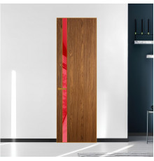 18 VE-V натуральный шпон Espresso 35M профиль Бронза вставка Красный лак ProfilDoors Orange