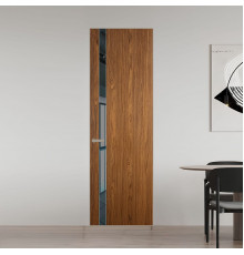 18 VE-V натуральный шпон Espresso 35M профиль Никель матовый вставка Зеркало Grey ProfilDoors Orange