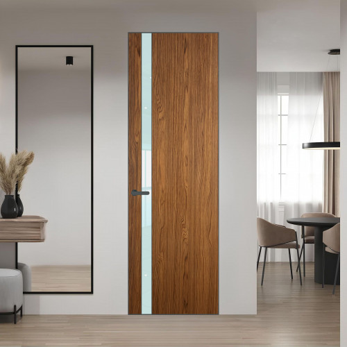 18 VE-V натуральный шпон Espresso 35M профиль Серая ночь вставка Белый лак ProfilDoors Orange
