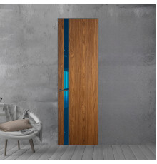 18 VE-V натуральный шпон Espresso 35M профиль Серая ночь вставка Зеркало Blue ProfilDoors Orange