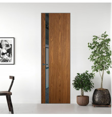 18 VE-V натуральный шпон Espresso 35M профиль Серая ночь вставка Зеркало Grey ProfilDoors Orange