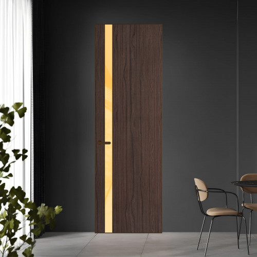 18 VE-V натуральный шпон Espresso 360M профиль Деорэ вставка Кремовый лак ProfilDoors Orange