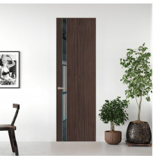18 VE-V натуральный шпон Espresso 360M профиль Никель матовый вставка Зеркало Grey ProfilDoors Orange