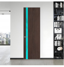 18 VE-V натуральный шпон Espresso 360M профиль Серебро вставка Мята лак ProfilDoors Orange