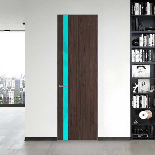 18 VE-V натуральный шпон Espresso 360M профиль Серебро вставка Мята лак ProfilDoors Orange