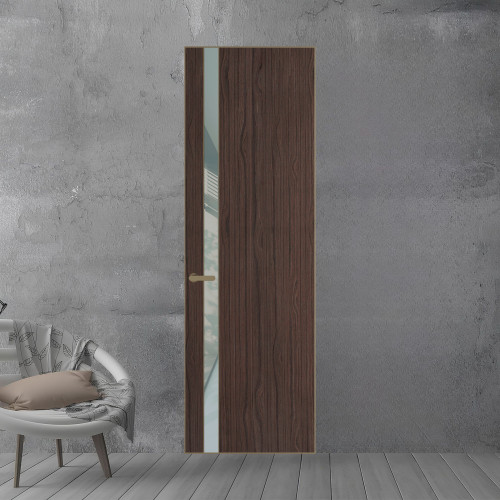 18 VE-V натуральный шпон Espresso 360M профиль Шампань вставка Теплый серый лак ProfilDoors Orange