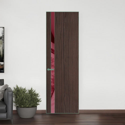18 VE-V натуральный шпон Espresso 360M профиль Зеленый воск вставка Бордовый лак ProfilDoors Orange