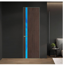 18 VE-V натуральный шпон Espresso 360M профиль Зеленый воск вставка Голубой лак ProfilDoors Orange