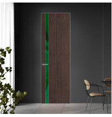 18 VE-V натуральный шпон Espresso 360M профиль Зеленый воск вставка Желтый лак ProfilDoors Orange