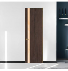 18 VE-V натуральный шпон Espresso 360M профиль Золото вставка Бежевый лак ProfilDoors Orange