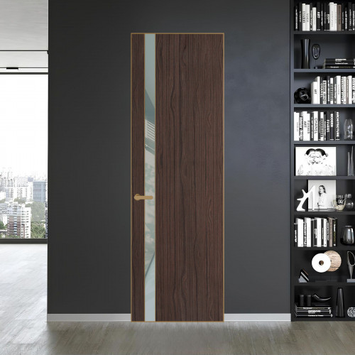 18 VE-V натуральный шпон Espresso 360M профиль Золото вставка Теплый серый лак ProfilDoors Orange