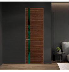 18 VE-H натуральный шпон Albero 1294M профиль Медь вставка Темно-зеленый лак ProfilDoors Orange