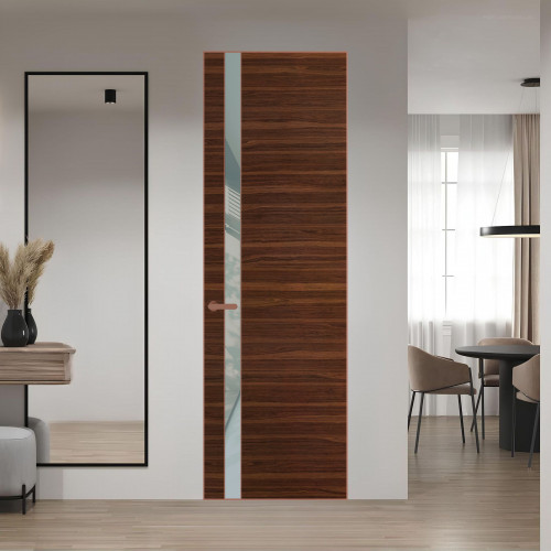 18 VE-H натуральный шпон Albero 1294M профиль Медь вставка Теплый серый лак ProfilDoors Orange