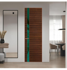 18 VE-H натуральный шпон Albero 1294M профиль Медь вставка Зеленый лес лак ProfilDoors Orange