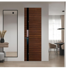 18 VE-H натуральный шпон Albero 1294M профиль Серая ночь вставка Черный лак ProfilDoors Orange