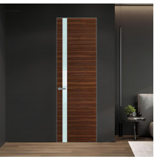 18 VE-H натуральный шпон Albero 1294M профиль Серебро вставка Белый лак ProfilDoors Orange