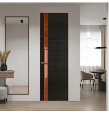 18 VE-H натуральный шпон Bianche Notti 069S профиль Медь вставка Зеркало Bronza ProfilDoors Orange