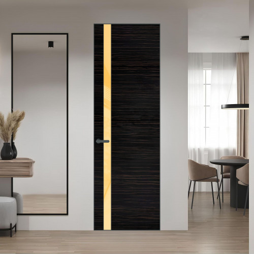 18 VE-H натуральный шпон Espresso 1042S профиль Серая ночь вставка Кремовый лак ProfilDoors Orange