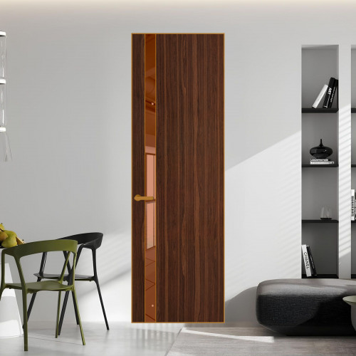 18 VE-V натуральный шпон Albero 1294M профиль Бронза вставка Зеркало Bronza ProfilDoors Orange
