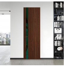 18 VE-V натуральный шпон Albero 1294M профиль Деорэ вставка Темно-зеленый лак ProfilDoors Orange