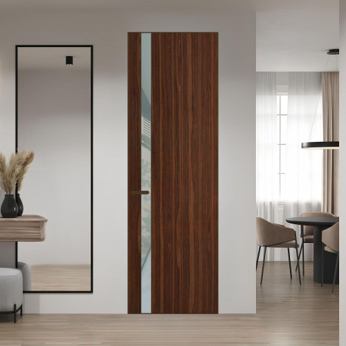 18 VE-V натуральный шпон Albero 1294M профиль Деорэ вставка Теплый серый лак ProfilDoors Orange