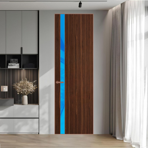 18 VE-V натуральный шпон Albero 1294M профиль Медь вставка Голубой лак ProfilDoors Orange