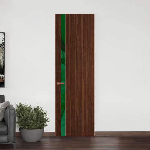 18 VE-V натуральный шпон Albero 1294M профиль Медь вставка Желтый лак ProfilDoors Orange