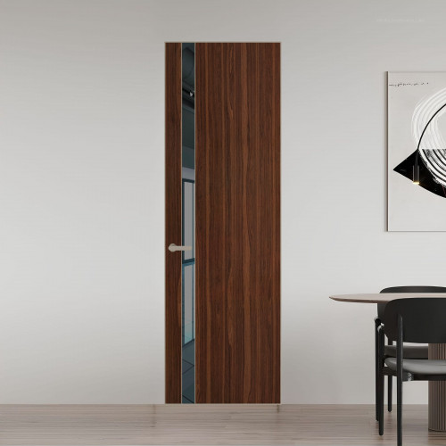 18 VE-V натуральный шпон Albero 1294M профиль Никель матовый вставка Зеркало Grey ProfilDoors Orange