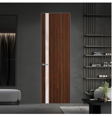 18 VE-V натуральный шпон Albero 1294M профиль Серебро вставка Светло-серый лак ProfilDoors Orange