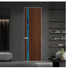 18 VE-V натуральный шпон Albero 1294M профиль Вайт вставка Бирюзовый лак ProfilDoors Orange